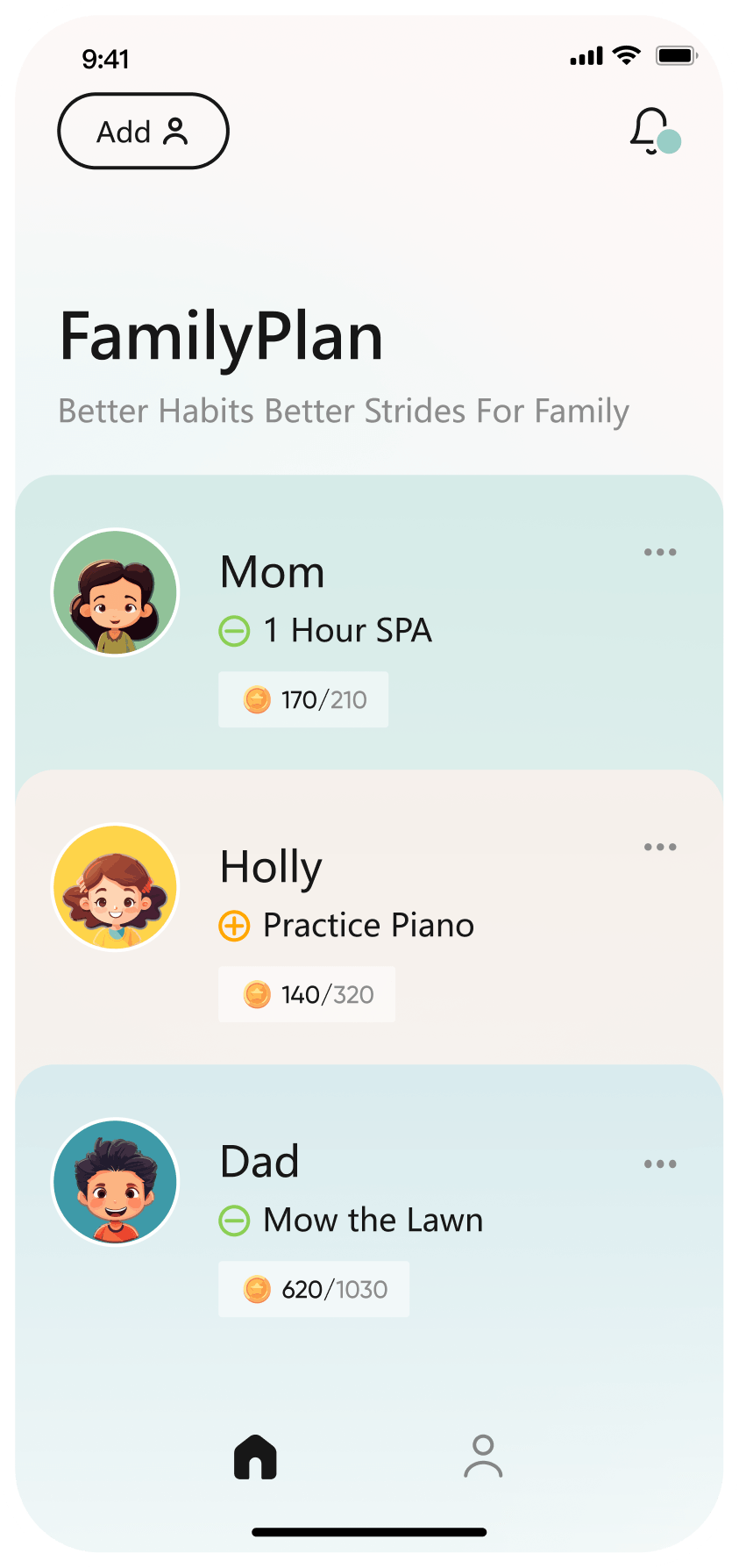 Family Plan app features